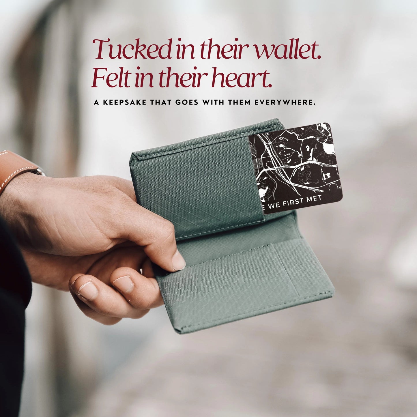 Custom Map Metal Wallet Card