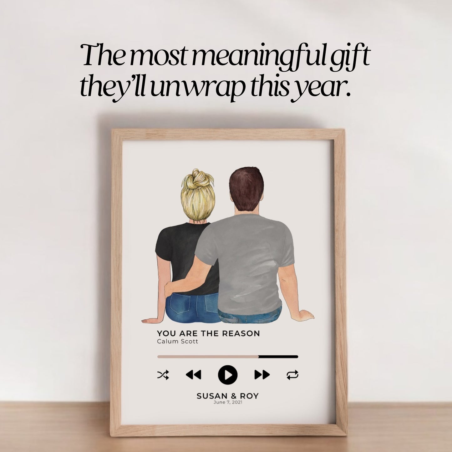 Custom Couple Portrait Print (Your Song Edition)