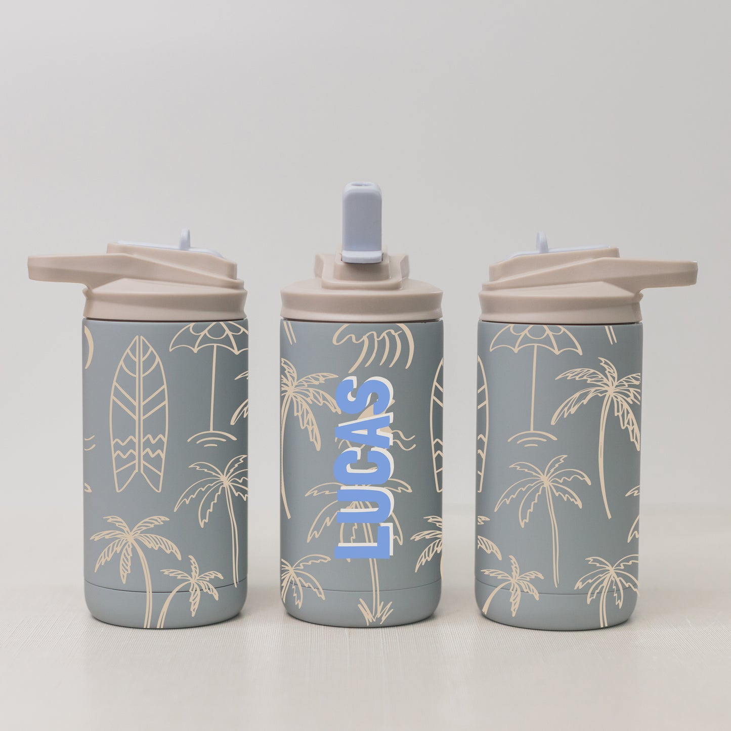 Personalized Tropical Beach Water Bottle