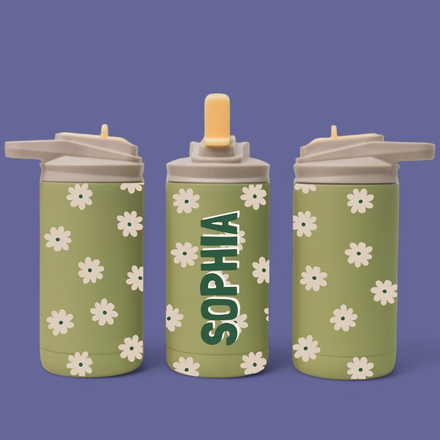 Personalized Daisy Water Bottle