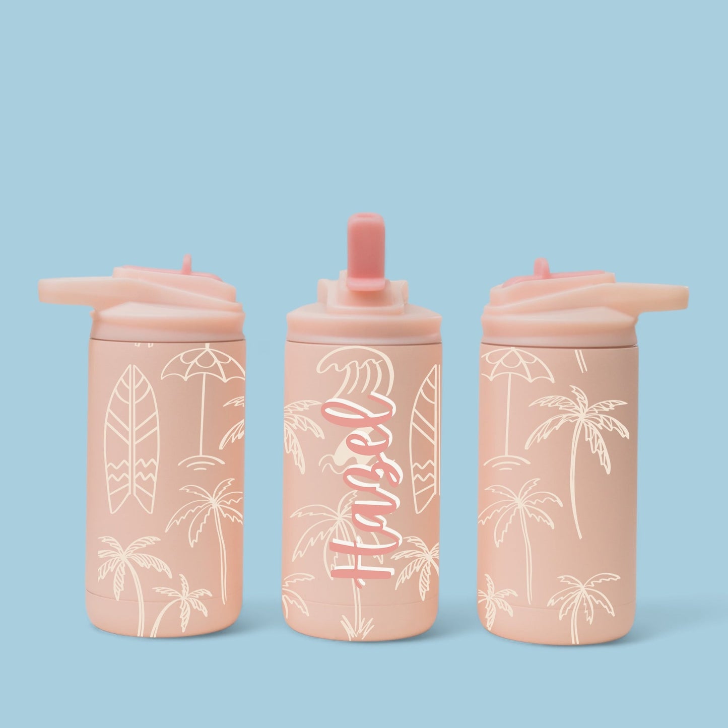 Personalized Tropical Beach Water Bottle