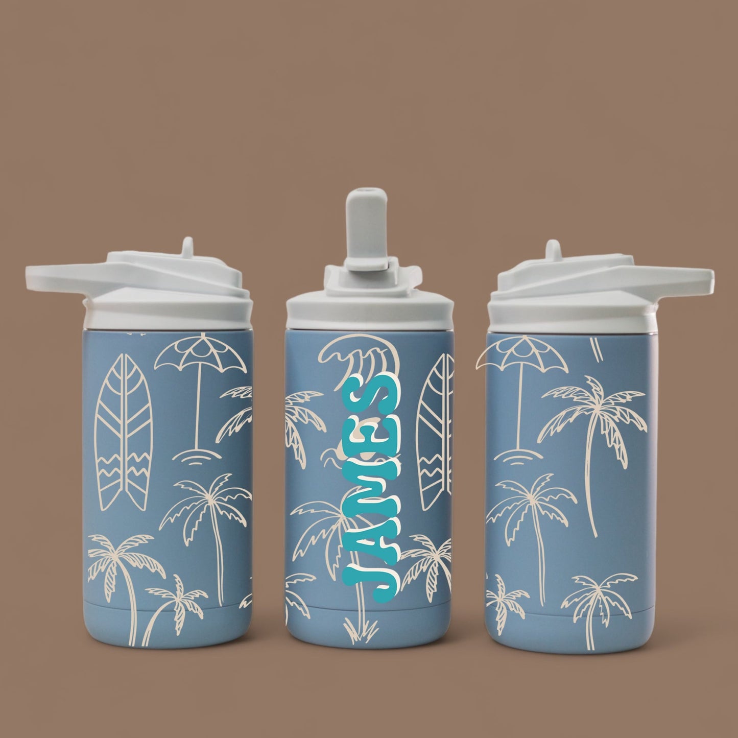 Personalized Tropical Beach Water Bottle