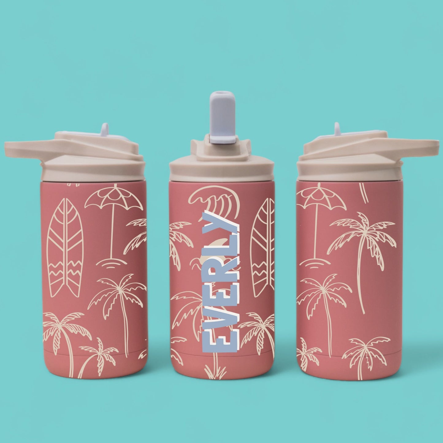 Personalized Tropical Beach Water Bottle