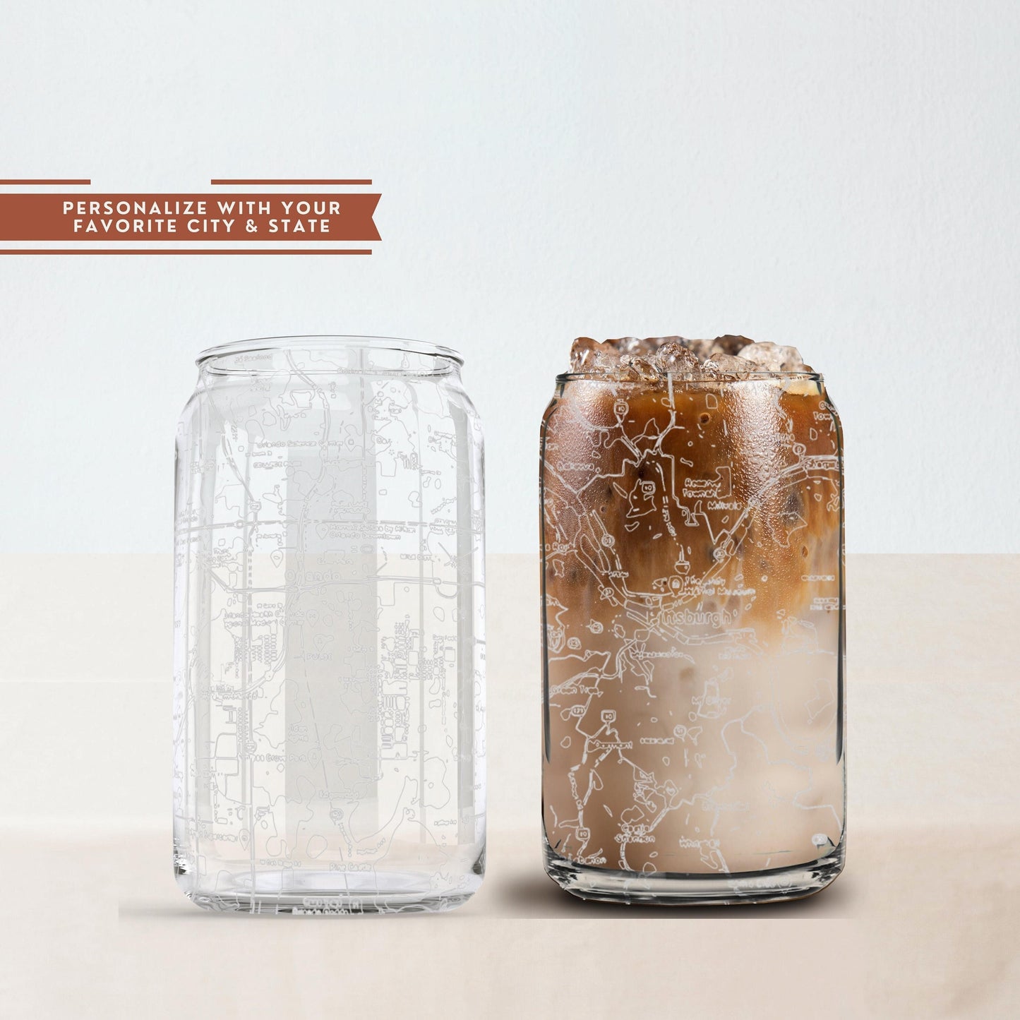 City Map Glass Can Cup