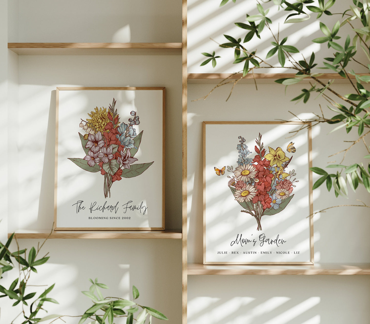 Birth Month Flower Bouquet Wall Print