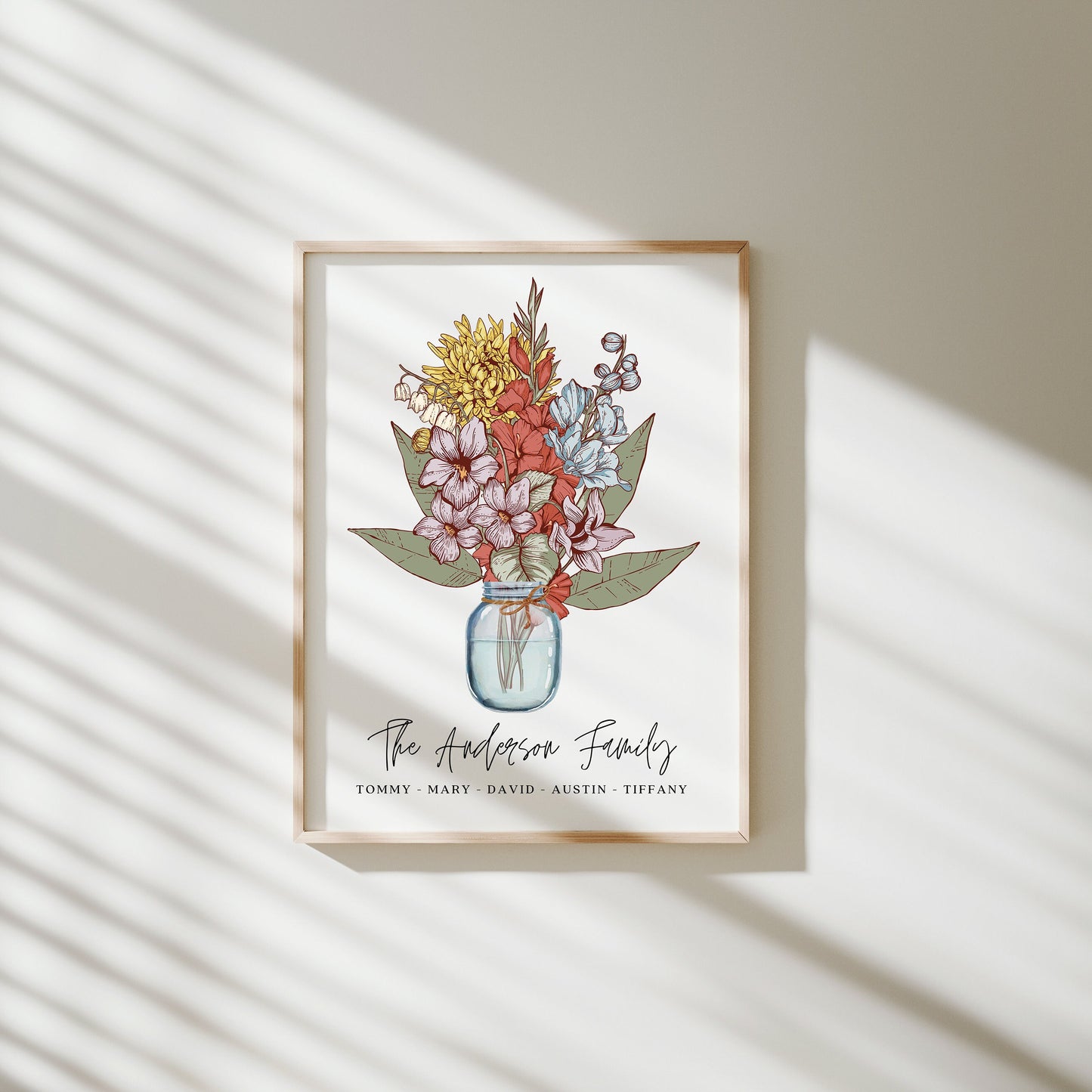 Birth Month Flower Bouquet Wall Print