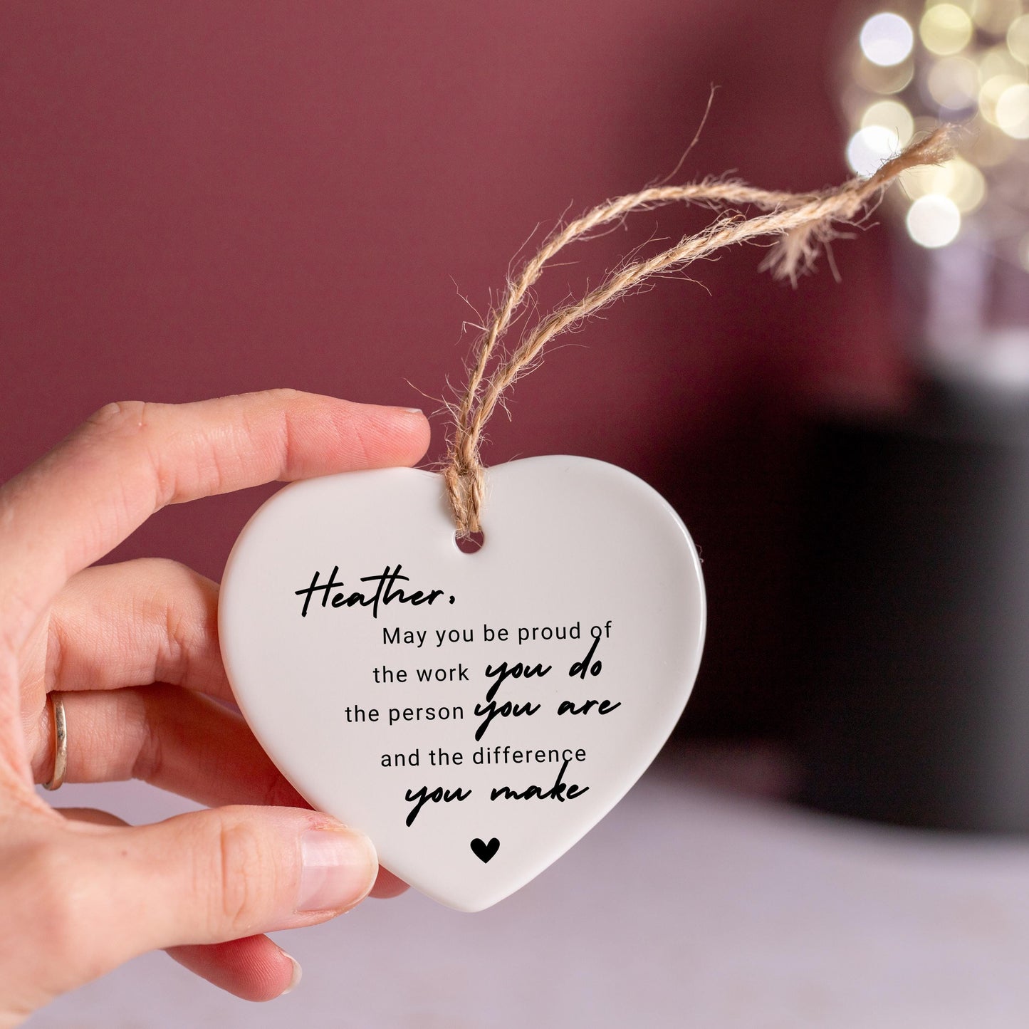 Difference Maker Christmas Ornament, Friend Christmas Ornament, Personalized Mentor Christmas Ceramic Ornament, Teacher Christmas Gift