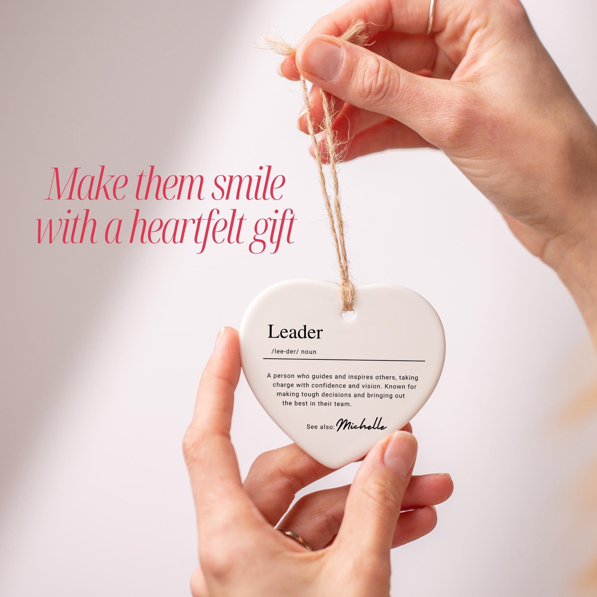 Personalized Leader Ornament, Custom Ceramic Ornament with Name Definition, Mentor Christmas Gift, Boss or Team Lead Appreciation Gift