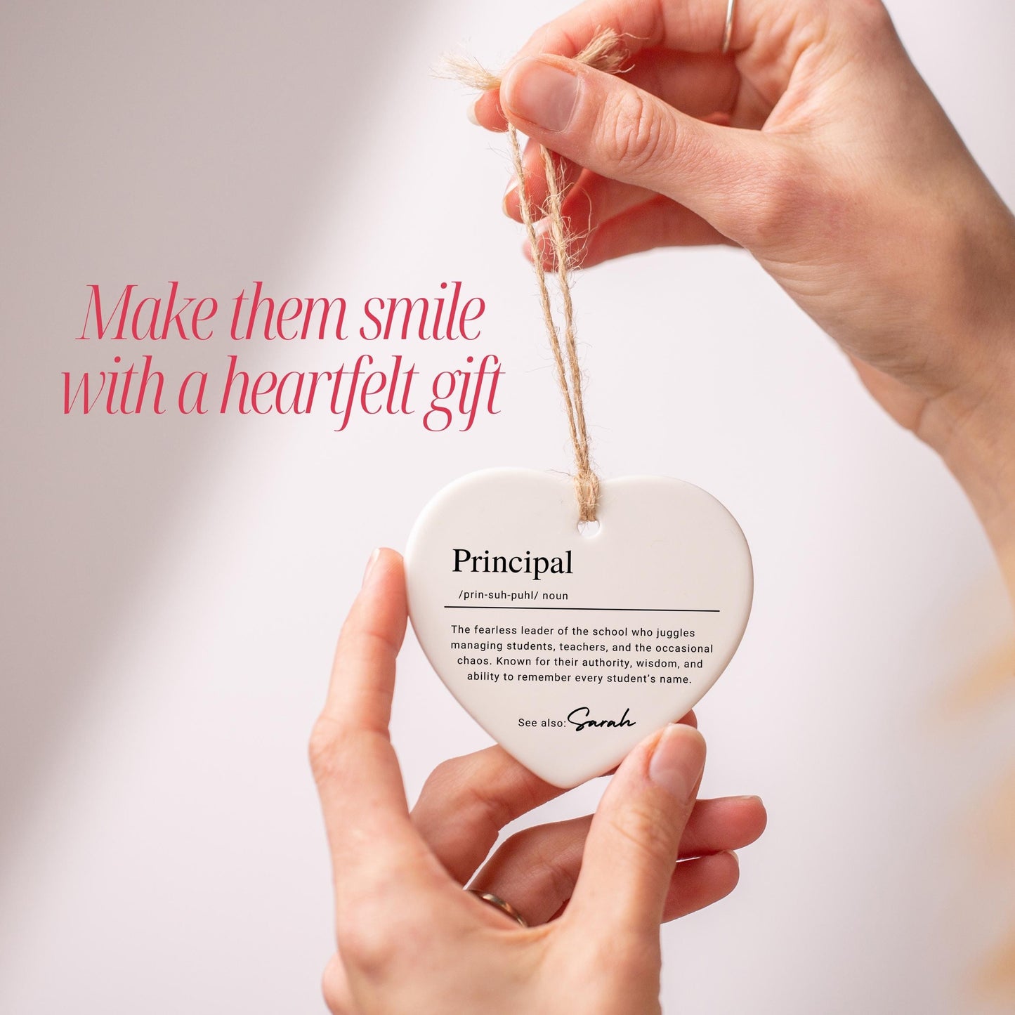 Personalized Principle Keepsake Ornament, Custom Ceramic Ornament with Name, Christmas Gift Idea for School Leader & Teacher Appreciation