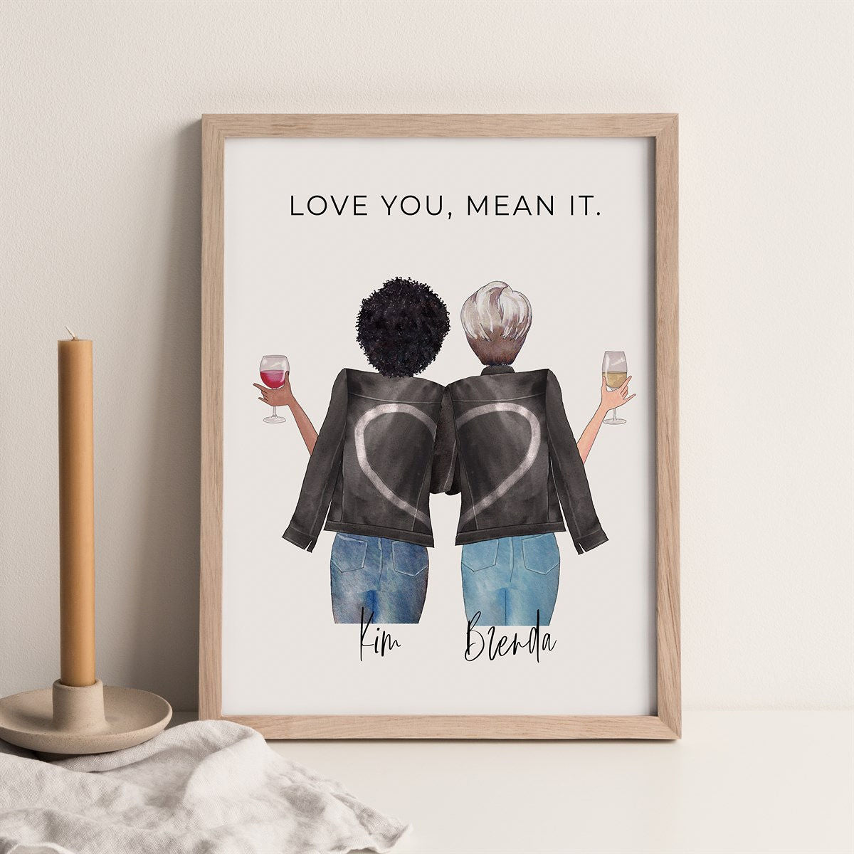 Custom Best Friends Portrait Print