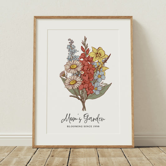 Birth Month Flower Bouquet Wall Print