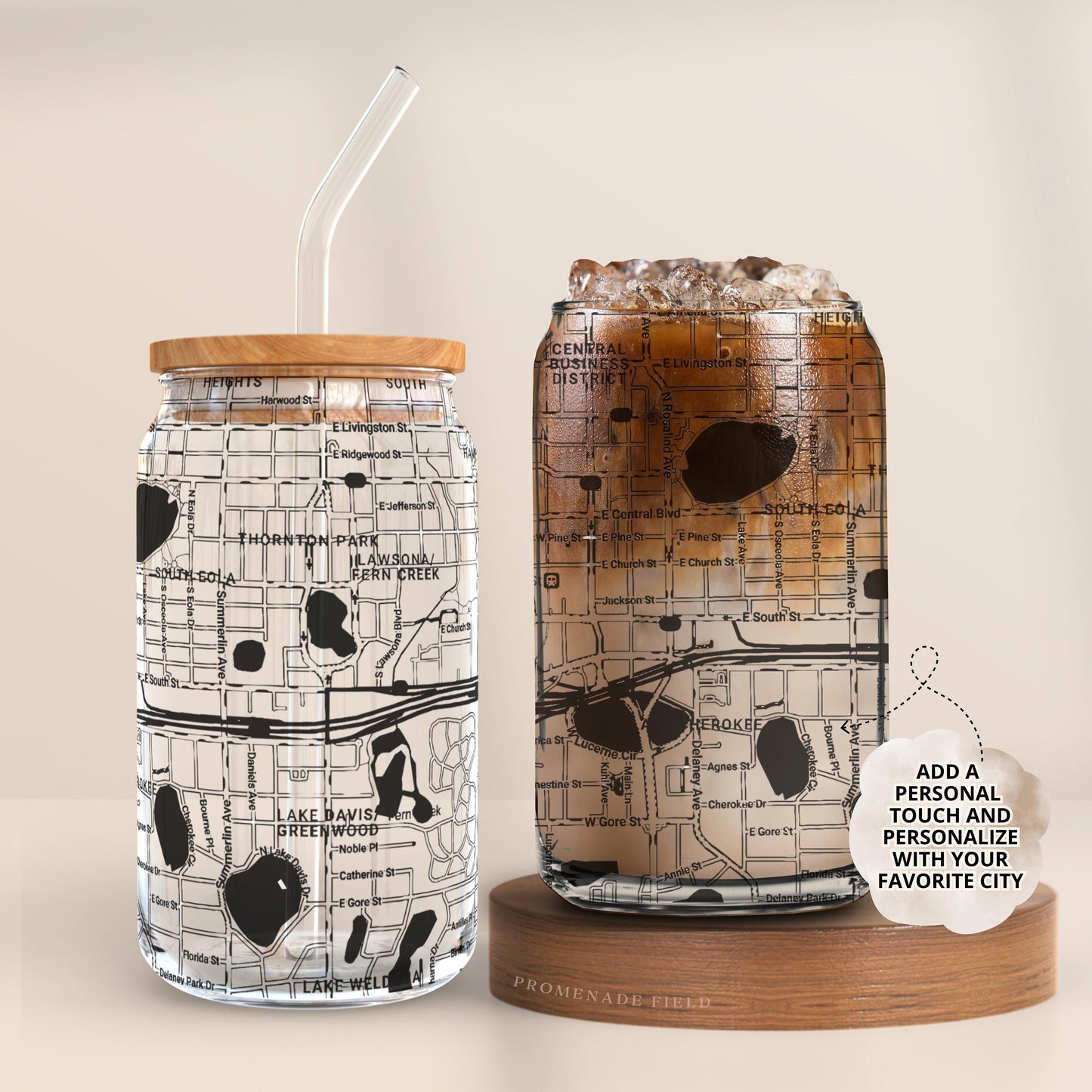 City Map Glass Cup