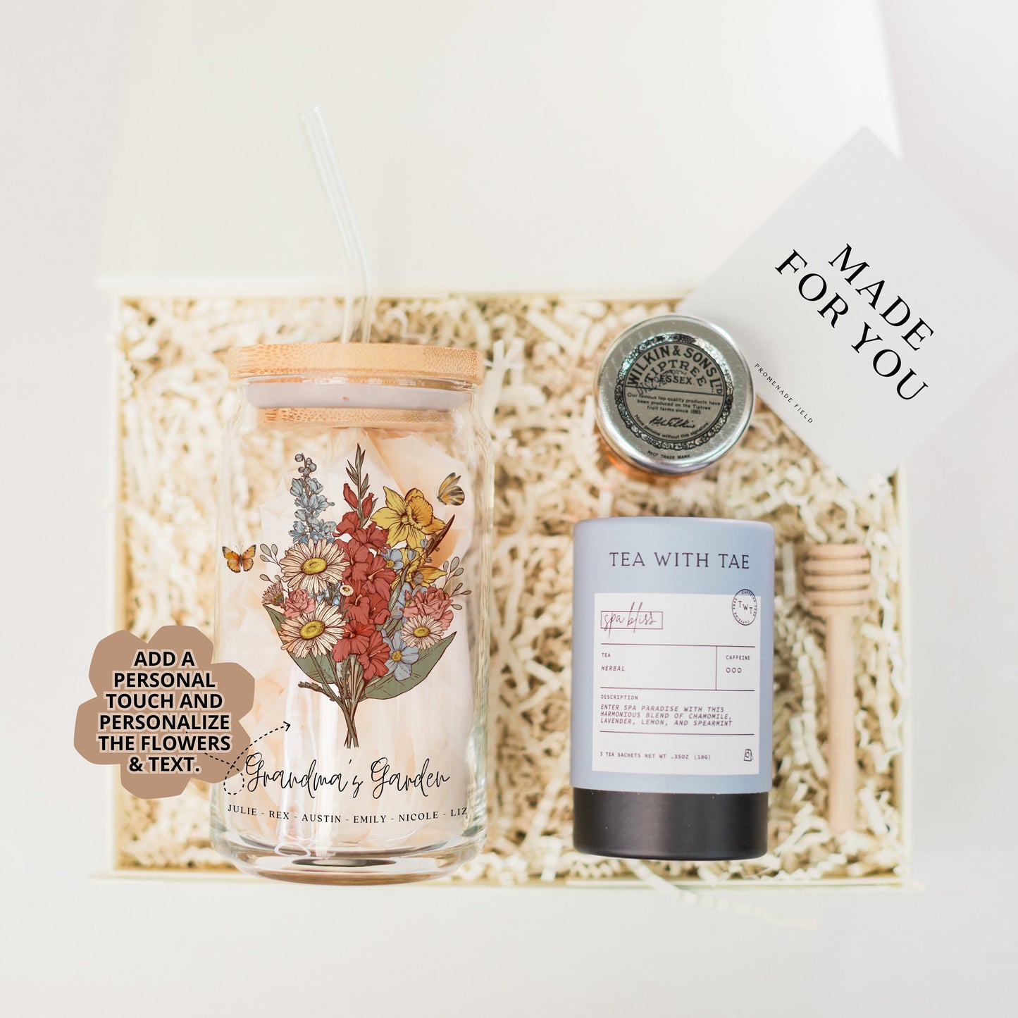 Birth Month Flower Tumbler & Tea Set Gift Box