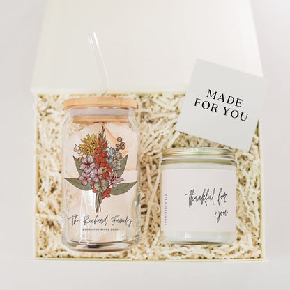 Birth Month Flower Tumbler & Candle Gift Box