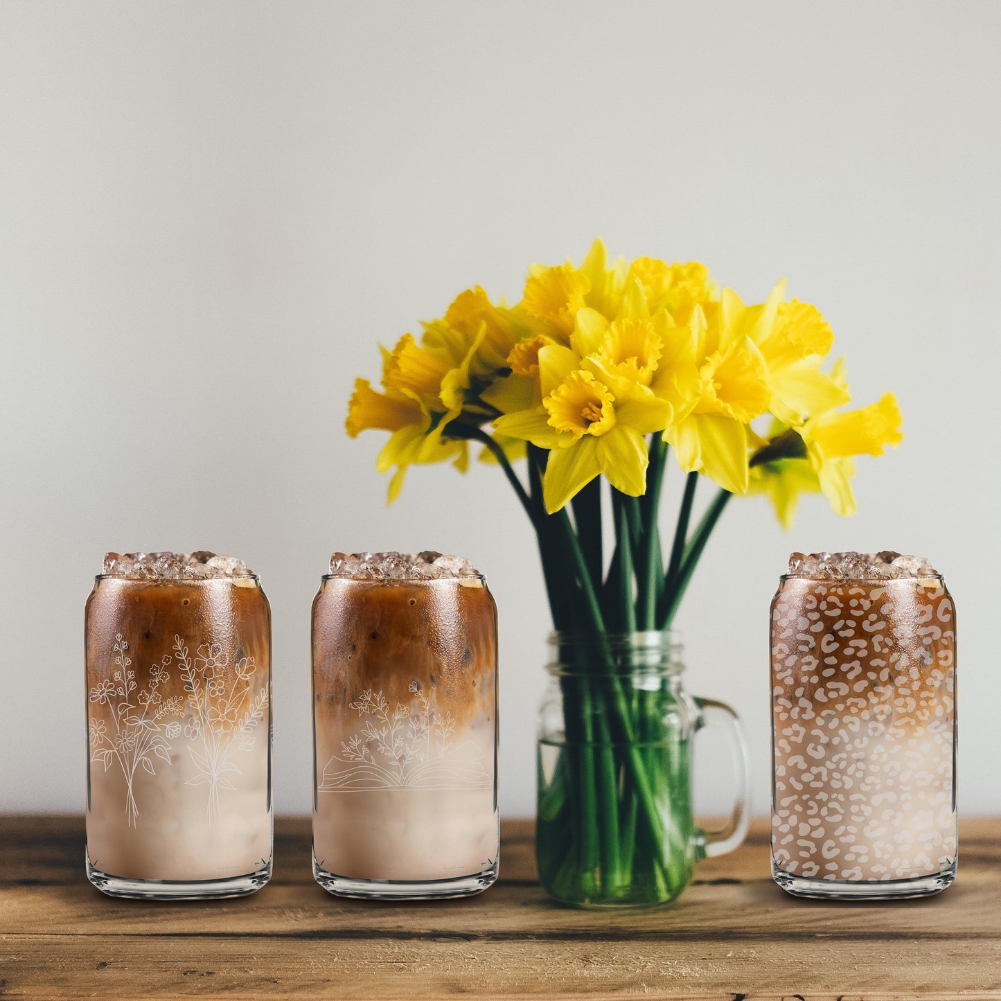 Flower Glass Can Cup