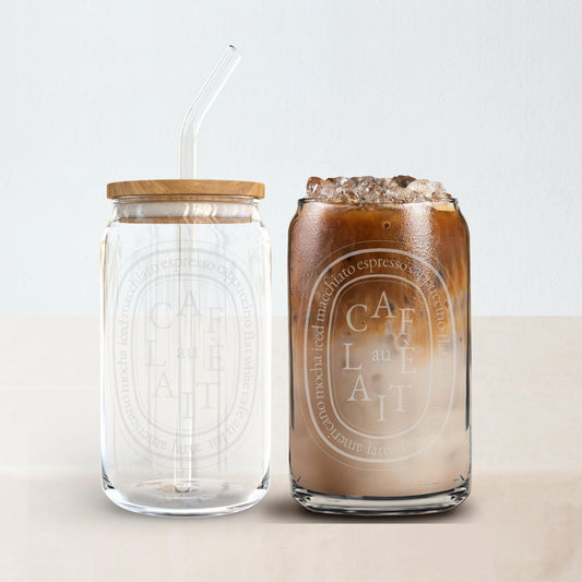 Cafe Au Lait Glass Can Cup